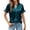 #0049-Mint Green, variant on Karight Womens Satin V Neck Short Sleeve Blouse with Rolled Cuffs Casual Dressy Top for Date Night Office Wear