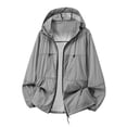 thumbnail image 5 of GrmtClth Rash Guard for Men Zip Up Long Sleeve Uv Sun Hoodie Full Zip Lightweight Fishing Athletic Jackets Workout Golf Jacket with Pockets Gray L, 5 of 5