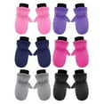 thumbnail image 2 of Kids Winter Ski Gloves, Thick Solid Color Windproof Waterproof Polyester Gloves for Cycling Outdoor Play and Snow Activities, 2 of 3