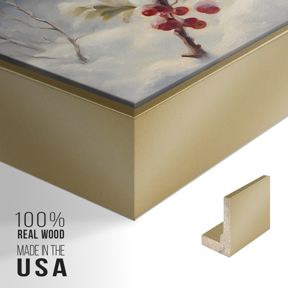 Vintage Landscape-CXCIX By Wexford Home Framed in Gold Wood Gallery Wrapped Canvas 27 in. x 41 in.