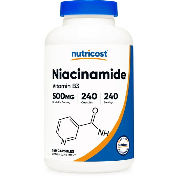 Nutricost Niacinamide (Vitamin B3) 500mg, 240 Capsules - Vitamin B-3 Supplement
