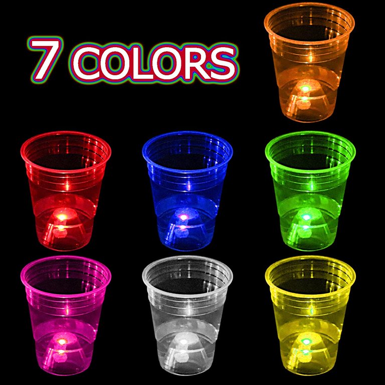 16 Oz. Neon Assorted Color Plastic Cups - 120 Ct.