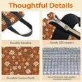 thumbnail image 4 of Daisy Pioneer Flower Brown Pattern Insulated Lunch Bag for Women Men, Large Portable Soft Cooler Tote, Thermal Food Storage Bag with Pearl Cotton, 8.66L, 8.75"x5.75"x9.5", 4 of 6