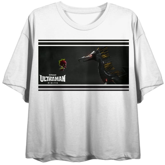 Ultraman Rising Emi With Wings Women's White Crew Neck Short Sleeve Crop Top - Medium