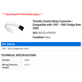 thumbnail image 2 of Throttle Control Relay Connector - Compatible with 1997 - 2001 Dodge Ram 2500 1998 1999 2000, 2 of 2