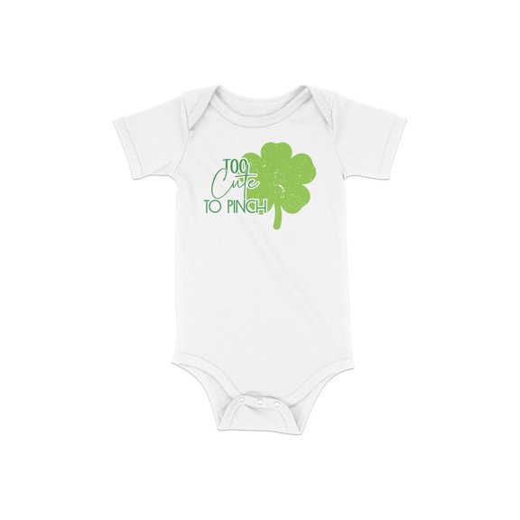 Baby Too Cute To Pinch Shamrock Bodysuit