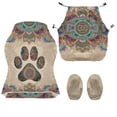 thumbnail image 4 of Whosucclay Boho Mandala Dog Paw Print 4 Pcs Gaming Chair Cover with 2 Pcs Armrest Slipcover, Stretchable Elastic Fit Cat Scratch Proof Gaming Chair Seat Cover Decor for Home, Studio, 4 of 8