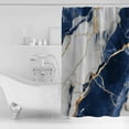 thumbnail image 2 of Blue Marble Shower Curtain Set ，Waterproof Fabric Shower Curtains Gold Line Modern Shower Curtains for Bathroom,Bathroom Decor 54x"78", 2 of 6