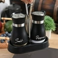 thumbnail image 5 of Salt and Pepper Shaker Set, Stainless Steel with Glass Bottles, Suitable for Dining Tables, Motorhomes, Camping, Barbecues, Set of 2 + Seasoning Rack,B,11.2x5.8cm, 5 of 11