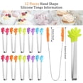 thumbnail image 2 of Pinzas de silicona con forma de mano, minipinzas de cocina pequeñas y pequeñas para alimentos, azúcar, hielo, ensalada, Buffet (12 piezas) Fokelyi LRWJ470, 2 of 7