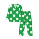 thumbnail image 1 of Fotbe Green And White Polka Dot Pijama de Hombre con Estampado de Manga Larga, Conjunto de 2 Piezas, Ropa de Dormir Suave y Cómoda con Bolsillos-Small, 1 of 7