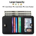 thumbnail image 3 of Womens Rfid Blocking Small Compact Bifold Luxury Genuine Leather Pocket Wallet Ladies Mini Purse with ID Window,black, 3 of 5