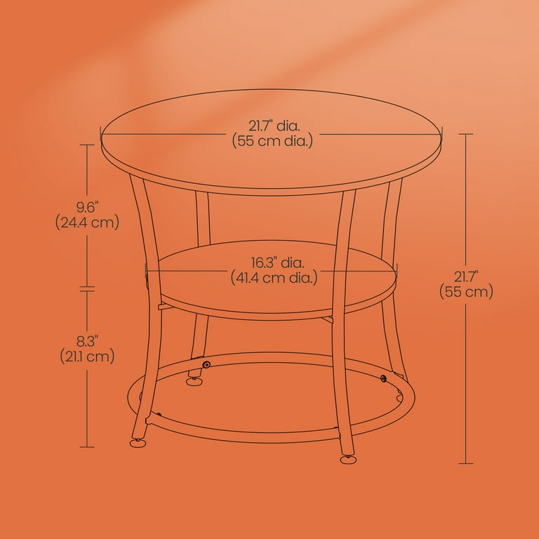 Ledrem Modern Round Accent Table, Two-Tier with Steel Frame photo 6