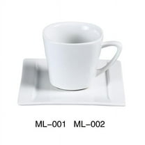 Yanco ML-001 7 oz Square Porcelain Shaped Coffee & Tea Cup, Super White - 3 x 3 in. - Pack of 36
