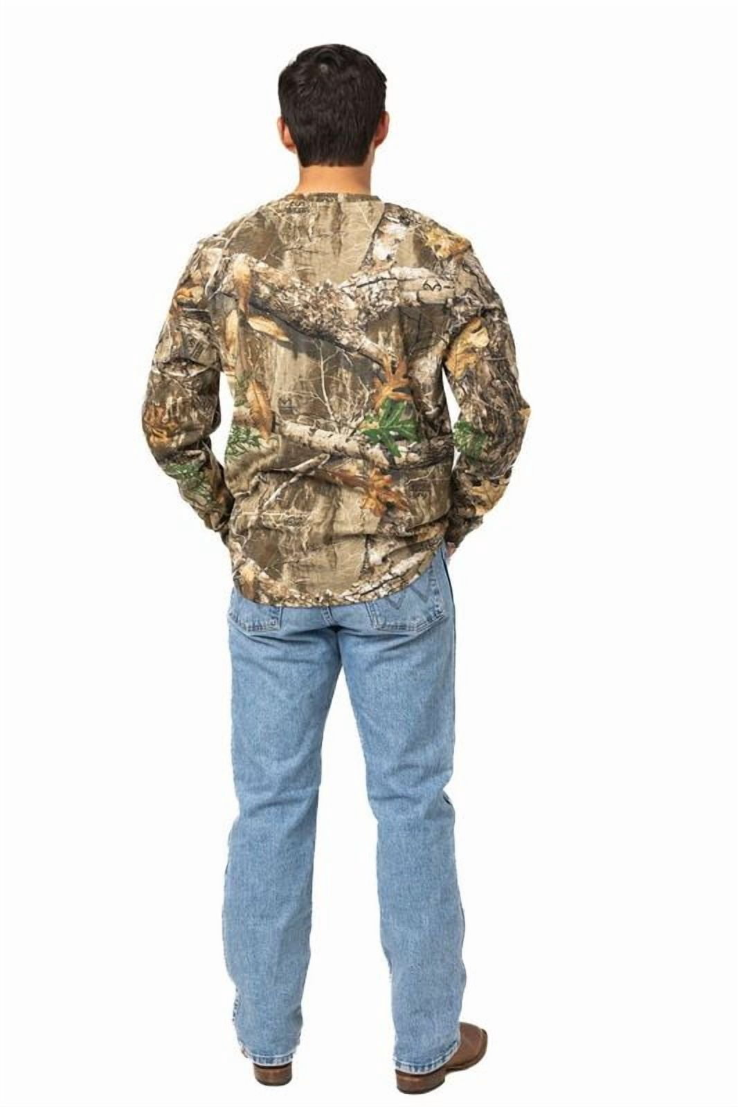 Realtree Men’s Long Sleeve  Hunting Cotton Shirt, APX Camo Pattern, Relaxed Fit, Size S-5X