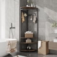 thumbnail image 5 of Bingirl Corner Coat Rack with Shoe Bench Entryway Corner Hall Tree with 6 Double Hooks Corner Clothes Rack with Storage Corner Tree with Organizer Shoe Bench Shelf for Entryway Hallway Closet, 5 of 5