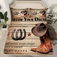 thumbnail image 2 of Manfei Retro Cowboy Full Size Sheets 4-Piece, Hat Boots Horseshoes Bed Sheets, Brown Barn Door Sheet Sets, Lightweight Room Decor, 2 of 7