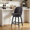 thumbnail image 4 of AFO 26" Upholstered Swivel Counter Height Bar Stools Set of 4, Modern Faux Leather Bar Chairs with Solid Wood Frame, Suitable for 35"-39" Table, For Kitchen Island Dining Room Pub Restaurant, Black, 4 of 12