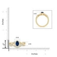 thumbnail image 5 of Angara Natural 0.85 Ct. Blue Sapphire with Diamond Halo Ring in 14K Yellow Gold for Women (Ring Size: 3), 5 of 10