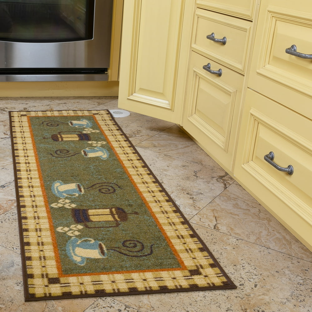 Ottomanson Siesta Coffee Themed Kitchen Runner Rug