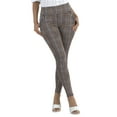 thumbnail image 4 of Tregging Skinny Pants With Zipper Pockets - Khaki, Black, Camel Plaid, 4 of 9