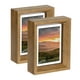thumbnail image 1 of Uxcell 2Pcs Marco Flotante, Marcos de Fotos de Madera de 5x4 Pulgadas para Flores Presionadas, de Pie y Colgando, Madera Natural, 1 of 6
