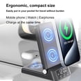 thumbnail image 4 of Graflsoa 15W Foldable 4-in-1 Wireless Charging Station with Clock for iPhone & Samsung, Portable Multi-Device Charger, Black, 4 of 7