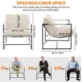 thumbnail image 2 of Sillón de Acento Moderno para Sala - Tapizado en Pana Beige con Estructura Metálica Negra y Cojín de Espuma de Alta Resiliencia - Funda Removible y Lavable para Dormitorio, Estudio o Sala de Estar, 2 of 7