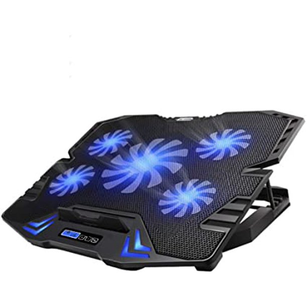 TopMate C5 10-15.6 inch Gaming Laptop Cooler Cooling Pad, 5 Quiet Fans ...