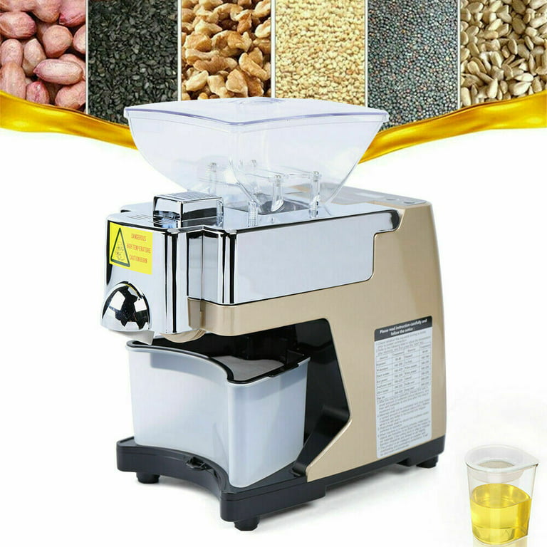VEVOR Oil Press Machine 750W Cold / Hot Press Automatic Oil Extractor  Organic Oil Expeller Commercial Grade Stainless Steel Oil Press Machine 
