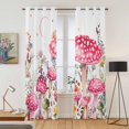 thumbnail image 2 of Pink Mushroom Kitchen Curtains 96 Inch Length, Butterfly Flower Moon Country Botanical Grommet Top Bedroom Living Room Curtains, Light Filtering Cafe Curtain Drapes 2 Panels Set 104''x96'', 2 of 9