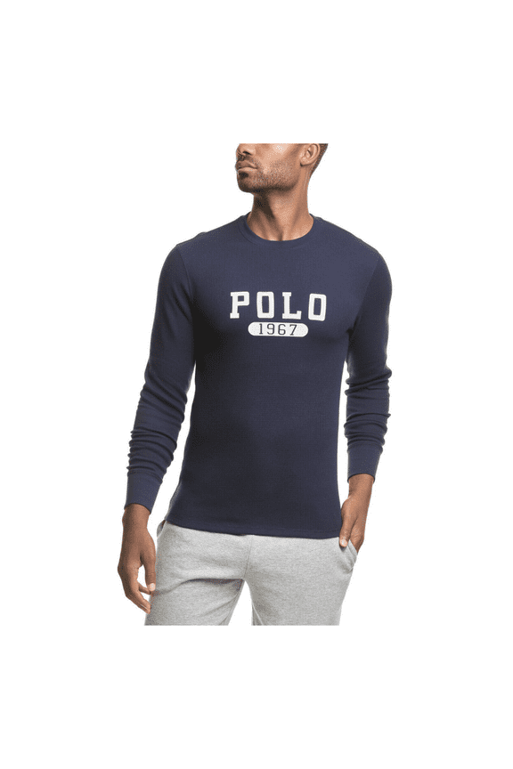 Men's POLO 1967 Logo Waffle Knit Thermal Crew-Neck T-Shirt
