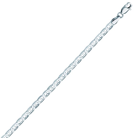 14K White Gold 3.7 Mariner Chain in 18 inch, 20 inch, 22 inch, 24 inch, & 30 inch