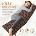 thumbnail image 5 of Easygdp Brown Gold Grid Long Body Pillowcase - Super Soft Microfiber Body Pillow Case - Envelope Closure, Cool, Anti-Fading- 20x54 in, 5 of 8
