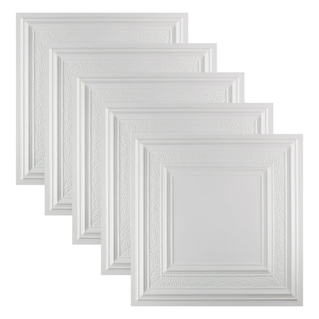 Great Lakes Tin Milwaukee Matte White 2ft x 2ft Lay In Ceiling Tiles (5 Pack)