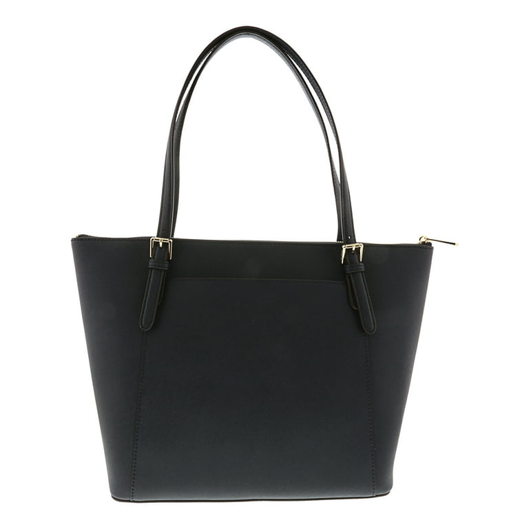 Michael Kors Women s Ciara Large East West Top Zip Leather Tote Navy Walmart