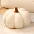 thumbnail image 2 of Halloween Plush Pumpkin Pillow, Soft Stuffed Ornament for Fall & Thanksgiving Decor, 8″, White, 2 of 12