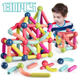 thumbnail image 1 of 130PCS Magnetic Tiles, Magnet Building Blocks for Kids STEM Construction Set Imagination Inspirational Educational Magnetic, 1 of 5