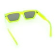 thumbnail image 4 of Neon Mod Silver Mirror Narrow Rectangle Cat Eye Plastic Retro Sunglasses Green, 4 of 4