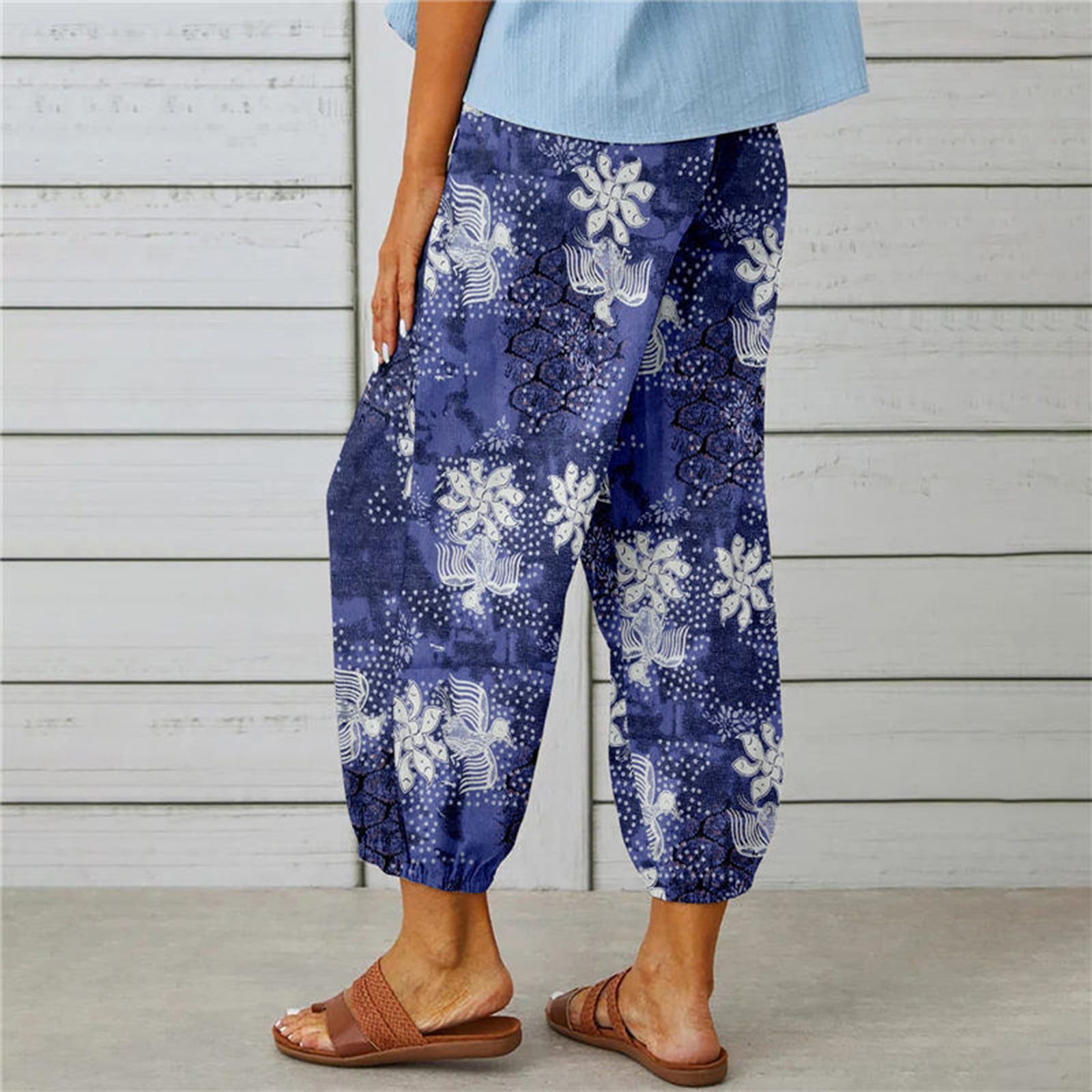★2025SS新作★EXPIRED GIRL★Buttons Easy Pants Zszcpp Summer Pants For Womens 2025 Button Retro Print All