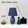 thumbnail image 2 of Simple Designs Mini Egg Oval Ceramic Table Lamp, Dark Blue (5. 51" L x 5. 51" W x 9.45" H), 2 of 5