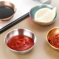 thumbnail image 6 of Joernso Seasoning Bowl Solid Color Sturdy Stainless Steel Round Dipping Bowl Mini Appetizer Plate for Restaurant, 6 of 8