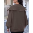 thumbnail image 3 of Arvbitana Women's Lightweight Zipper Sweatshirt Solid Color Long Sleeve Lapel Hoodie Jacket Coat Ladies Casual Loose Outerwear Streetwear, 3 of 6