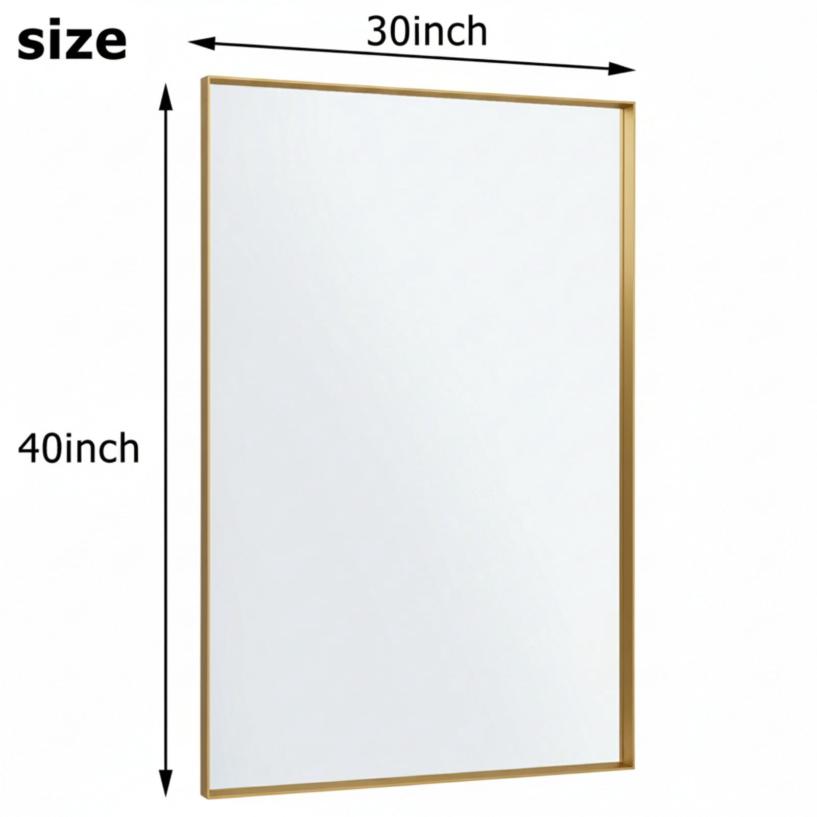 Gleamira 30"x40" Rectangular Bathroom Mirror Wall Vanity Mirror with Deep Frame, Gold