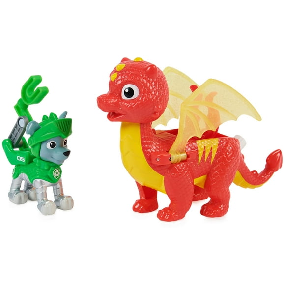 Spin Master 6063596 PAW Patrol Rescue Knights Rocky and Dragon Flame Action Figures Setof 2