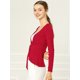 thumbnail image 4 of Cardigan Dobladillo Rizado Allegra K RebeDe Punto rojo M, 4 of 6
