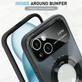 thumbnail image 4 of Compatible with iPhone 15 Case 2023 【Support for Magsafe】 Magnetic Logo View Magnetic Plating Luxury Case Wide Lens Camera Protection Shockproof Corner Back Cover -Black, 4 of 12