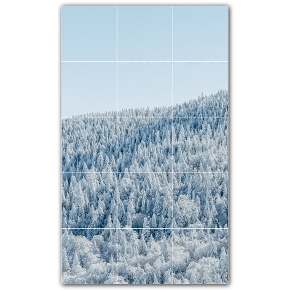 Picture-Tiles.com: Winter Ceramic Tile Wall Mural WAL501224-35L. 24"W x 40"H using (15) 8" x 8" Ceramic Tiles-Satin Finish