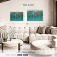 thumbnail image 3 of Elephant Stock Impression World Map Wall Art - Horizontal Canvas Wall Art - Living Room Wall Decor - Map Canvas - Teal And Brown Decor - 36" x 24", 3 of 4