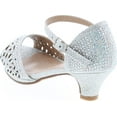 thumbnail image 3 of Link Fantastic-92K Girl's Rhinestone Cutout Buckle Ankle Strap Chunk Heel Sandals, 3 of 7